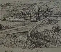 La ville en 1609 par Joachim Duviert.