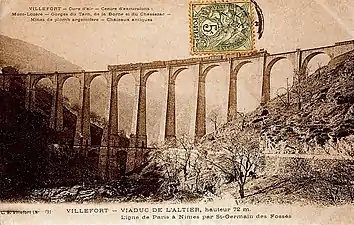 Carte postale du viaduc entre 1900 et 1920.
