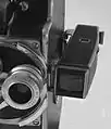 Viseur de la Paillard-Bolex H16 (1950-60) réglage de la correction de parallaxe pour sujet rapproché.