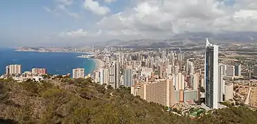Benidorm vu depuis La Creu