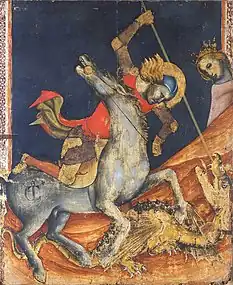 Vitale da Bologna, Saint Georges et le Dragon, vers 1350.