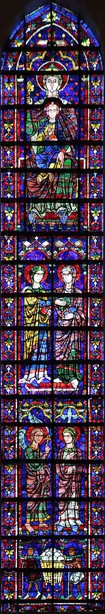 Baie no 100 :Boulangers,Annonciation,Visitation,Vierge à l'Enfant.