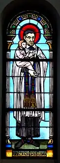 Vitrail représentant Saint Vincent de Paul par Champigneulle  (1885)
