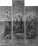 Le triptyque qui a permis la reconstitution du vitrail.