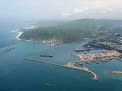 Vue du port de Visakhapatnam.