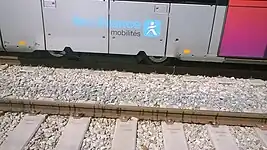 Vue d'un des bogies de la voiture centrale