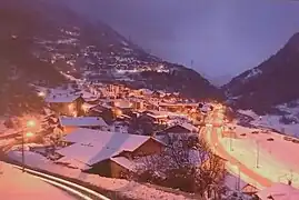 Vue d'une partie de la commune d'Orelle dans le centre de Francoz en 2020.