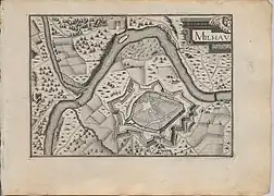 Vue de Milhau, gravure par Tassin (1634).