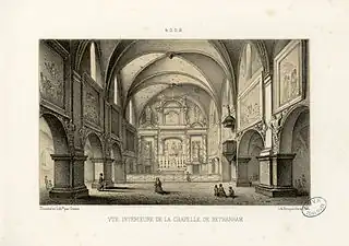 Vue intérieure de la chapelle de Betharram, Pierre Gorse (1816–1875).