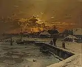 Fischerdorf in der Winterszeit, 1886