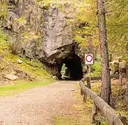 Tunnel le long du sentier du lac.