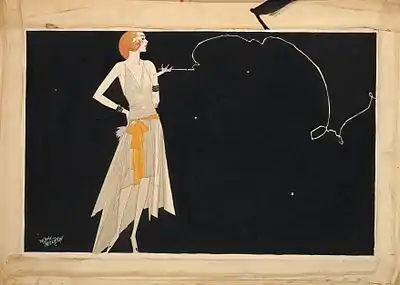 Une garçonne des années 1920 : Where there's smoke there's fire (Il n'y a pas de fumée sans feu) par Russell Patterson.