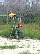 Caméra à objectif Fish-eye au centre spatial Kennedy durant une expérience.