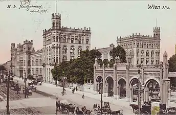 La Nordbahnhof en 1908, aujourd'hui Banhof Wien Praterstern (de)
