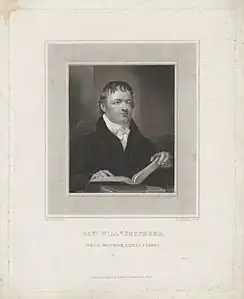 William ShepherdWilliam Shepherd, d'après Moses Haughton le Jeune&nbsp;(en) (1817, National Portrait Gallery de Londres).
