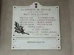 Plaque monument aux morts.