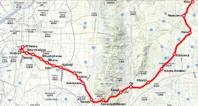 Voir la carte de la ligne.