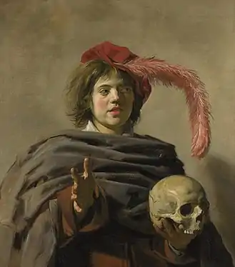Jeune Homme tenant un crâne (vanité), v.1626-1628, huile sur toile, 92,2&nbsp;x 80,8&nbsp;cm (National Gallery, Londres).