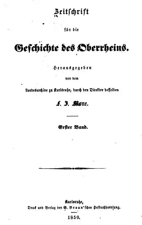 Image illustrative de l’article Zeitschrift für die Geschichte des Oberrheins