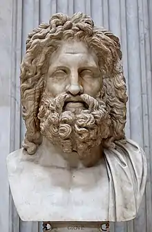 Zeus. Marbre, copie romaine d'après un original grec du IVe siècle av. J.-C. Musées du Vatican.