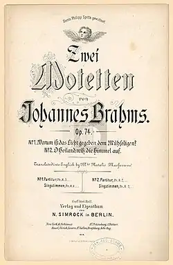 Image illustrative de l’article Warum ist das Licht gegeben dem Mühseligen? (op. 74 n°1)