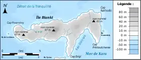 Carte de l'île Bianki.