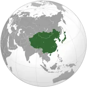 Carte de l'Asie de l'Est.