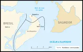 Carte d'Itaparica et ses deux municipalités