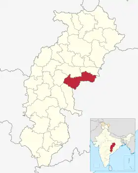 Localisation de District de Mahasamund