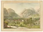 Représentation de Bex au XVIIIe siècle.