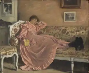 Carola assise sur le divan, 1899, huile sur toile, 60&nbsp;×&nbsp;73&nbsp;cm, Nationalmuseum, Stockholm.