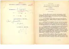 Mémoire de la main de Victor Le Gorgeu pour son dossier de nomination au titre d'Officier de la Résistance avec Rosette en 1946